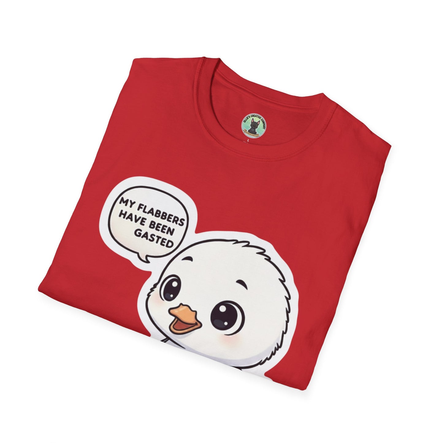 Cute Chick T-Shirt — "My Flabbers Have Been Gasted" Cartoon Tee