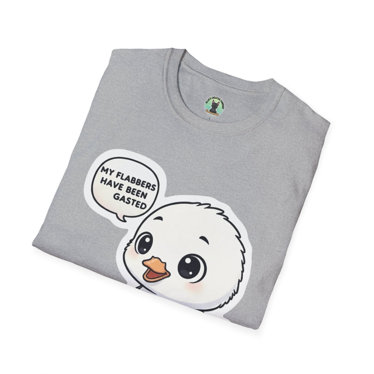 Cute Chick T-Shirt — "My Flabbers Have Been Gasted" Cartoon Tee