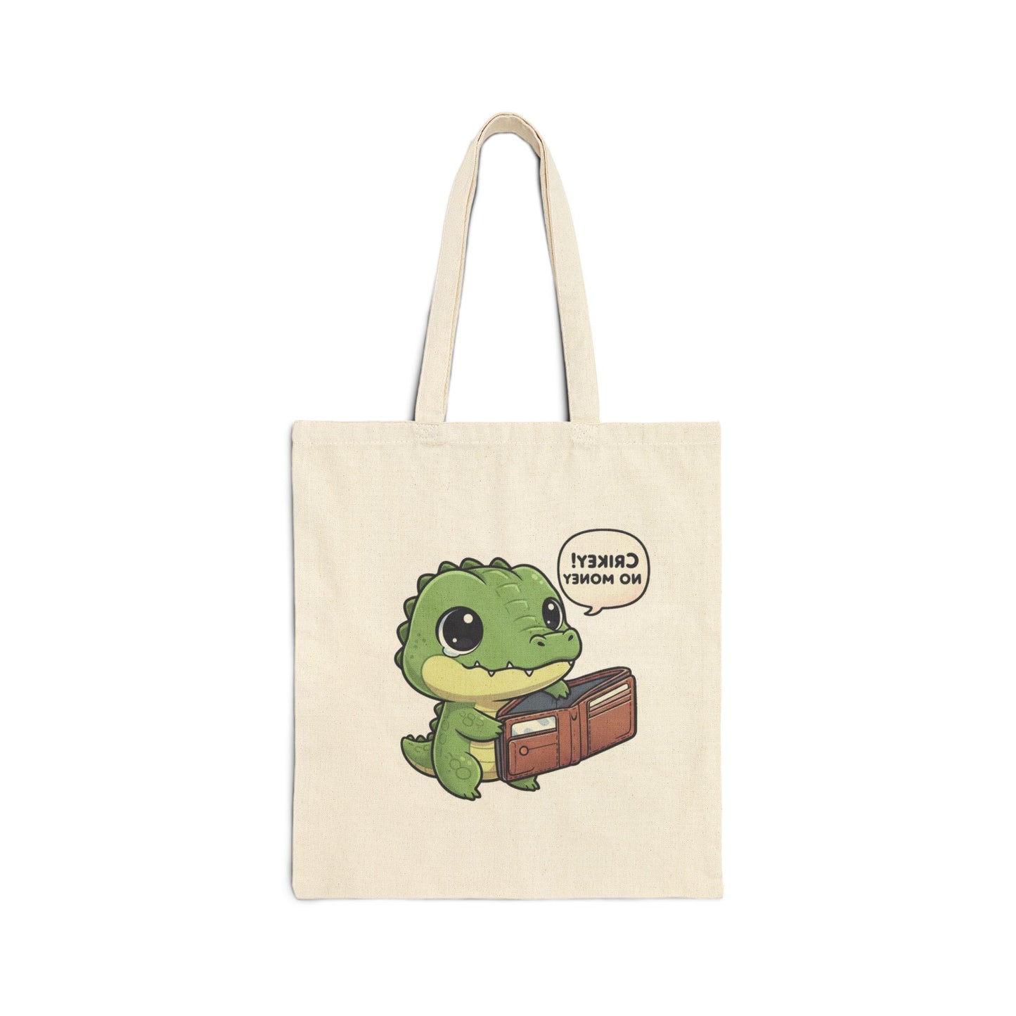 Cute Alligator 'Money or Honey?' Canvas Tote Bag