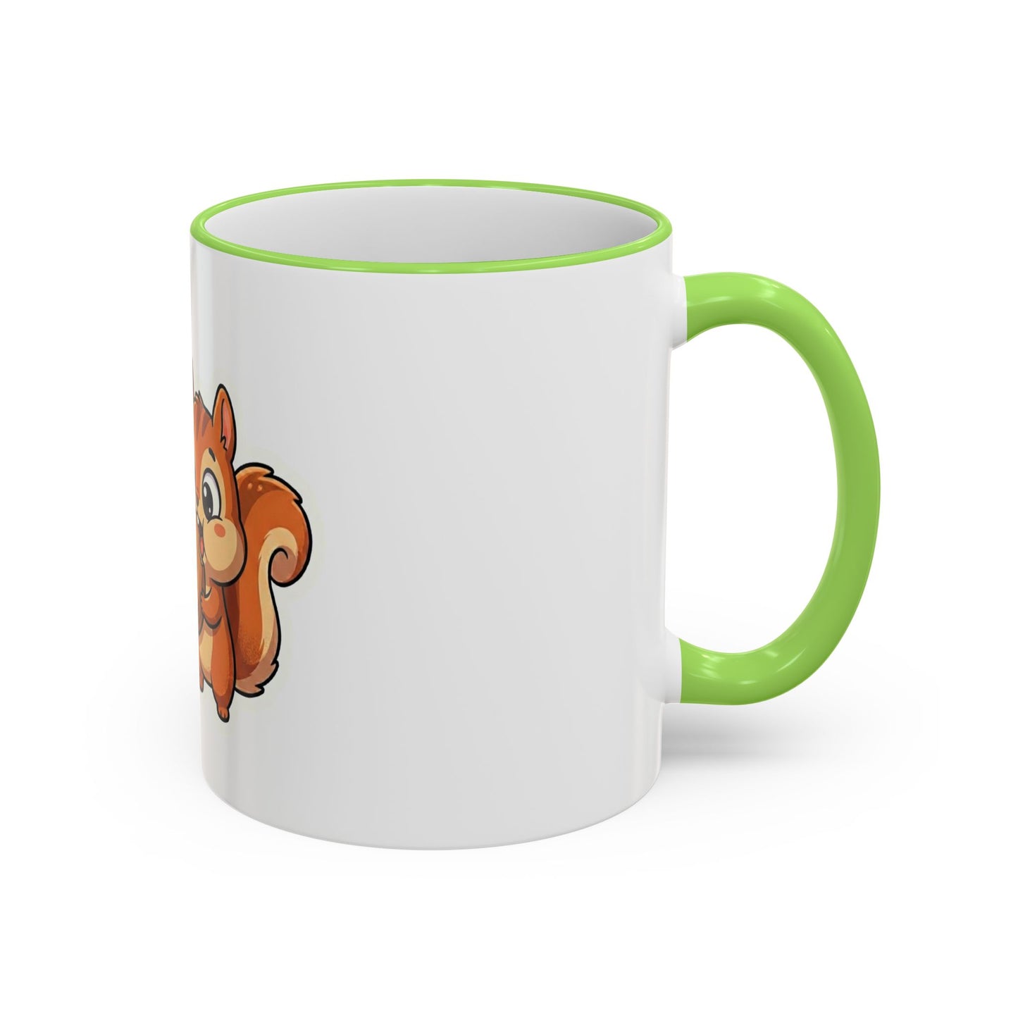Cute Squirrel 'Wait, is this too much? #adhd_life' Accent Rim Mug (11oz/15oz)