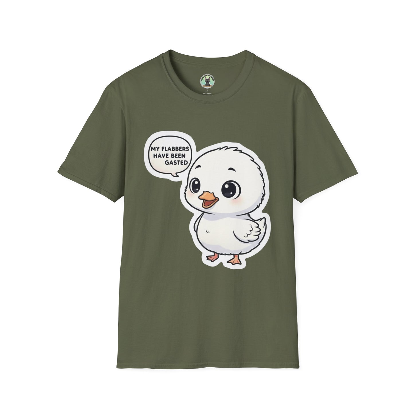 Cute Chick T-Shirt — "My Flabbers Have Been Gasted" Cartoon Tee
