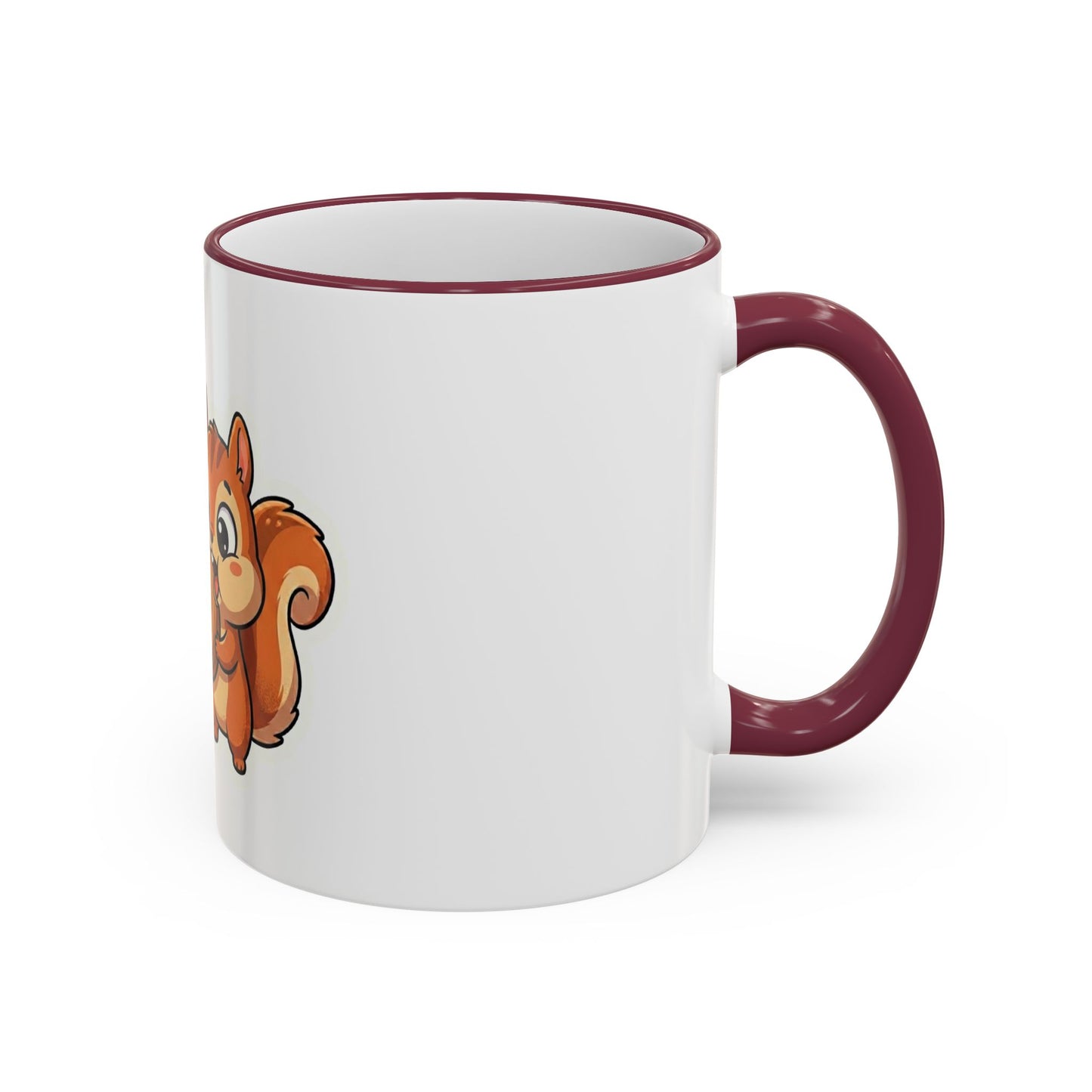 Cute Squirrel 'Wait, is this too much? #adhd_life' Accent Rim Mug (11oz/15oz)
