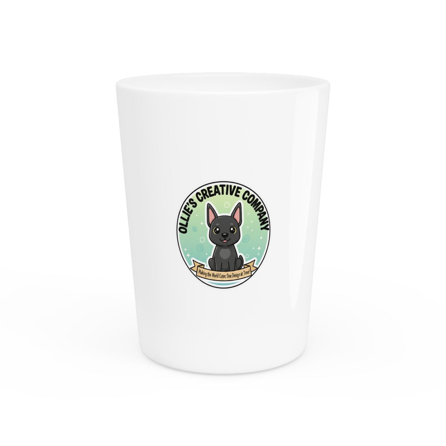 Shot Glass — Ollie’s Creative Company Cute Black Cat Logo Shot Glass