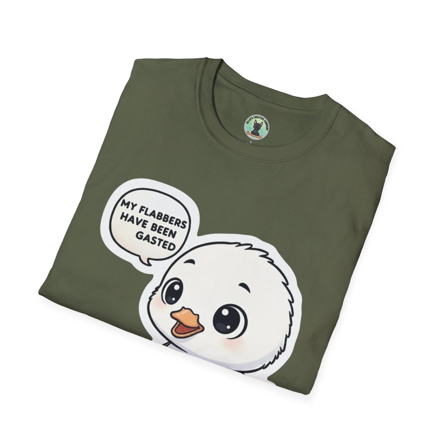 Cute Chick T-Shirt — "My Flabbers Have Been Gasted" Cartoon Tee