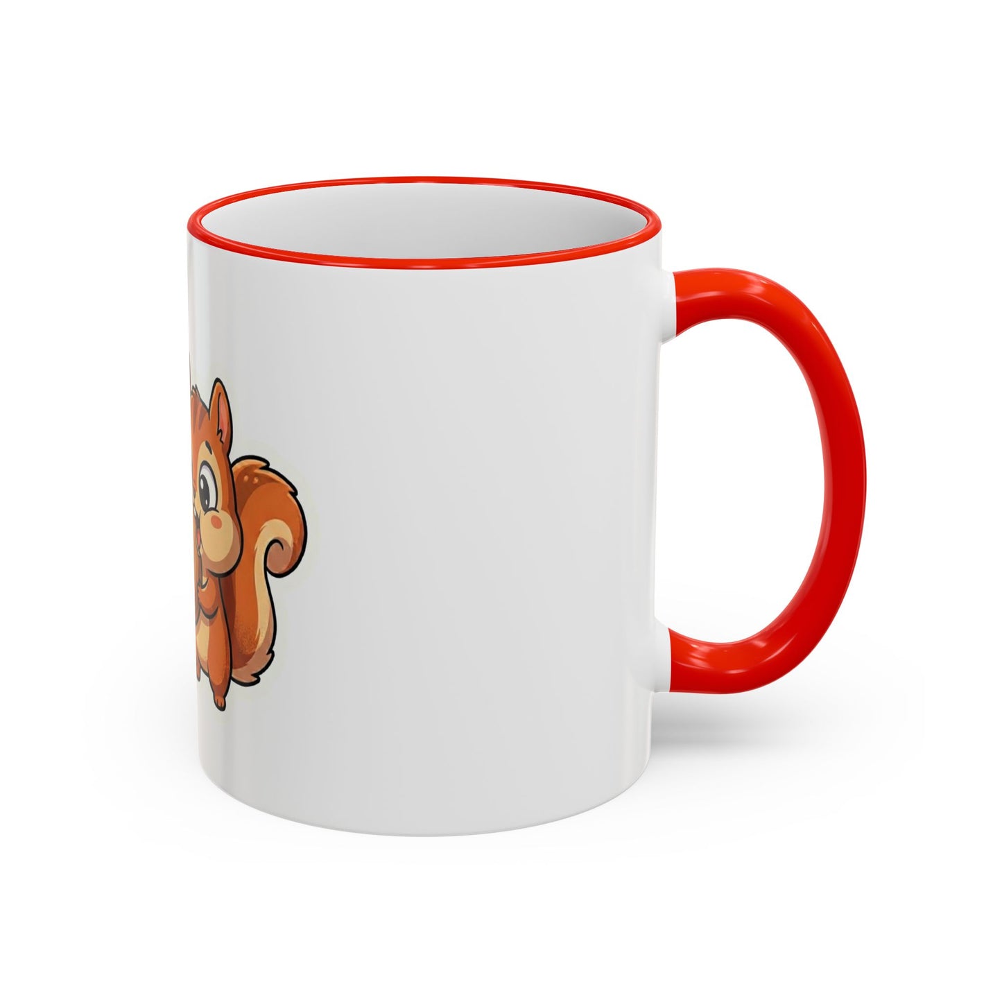 Cute Squirrel 'Wait, is this too much? #adhd_life' Accent Rim Mug (11oz/15oz)