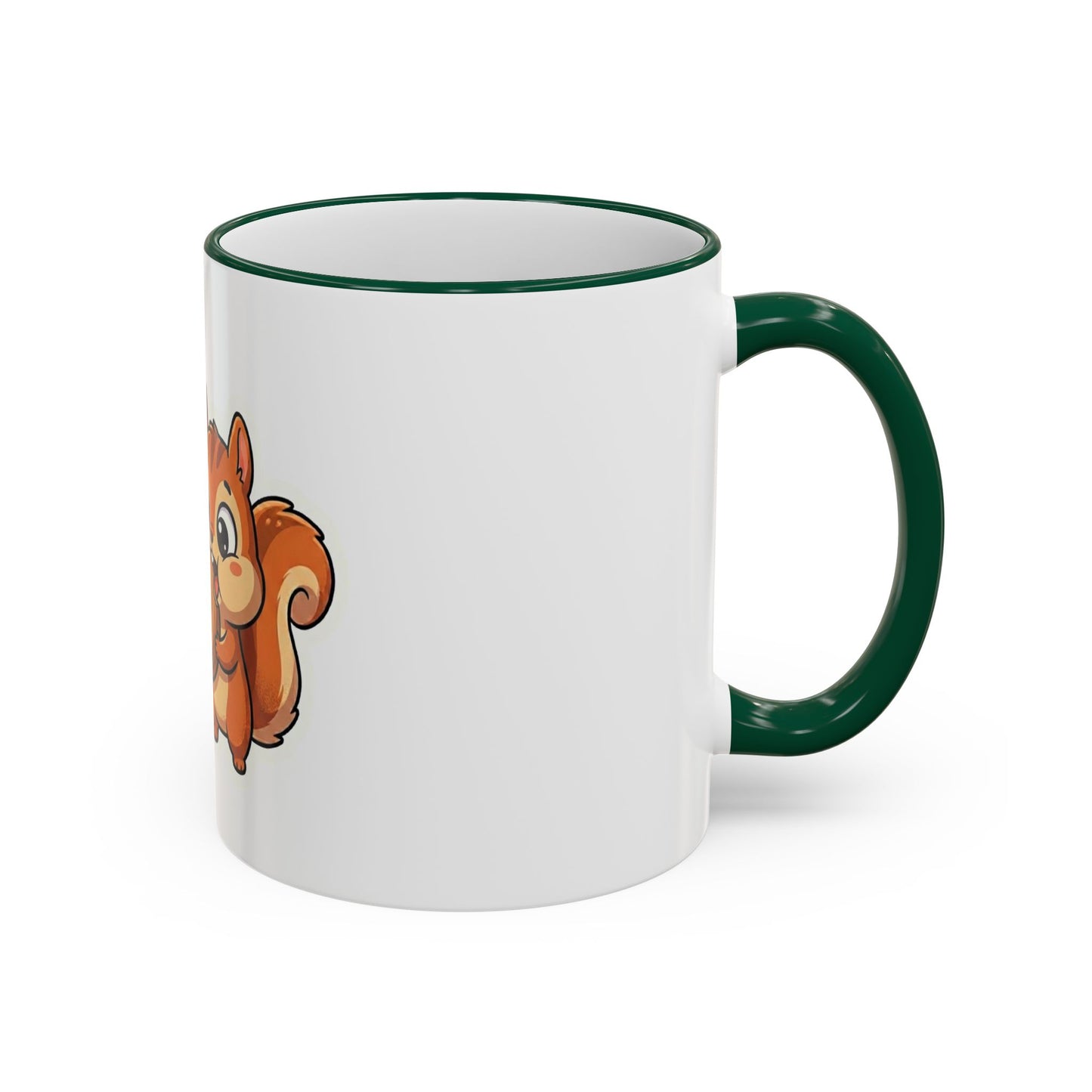 Cute Squirrel 'Wait, is this too much? #adhd_life' Accent Rim Mug (11oz/15oz)