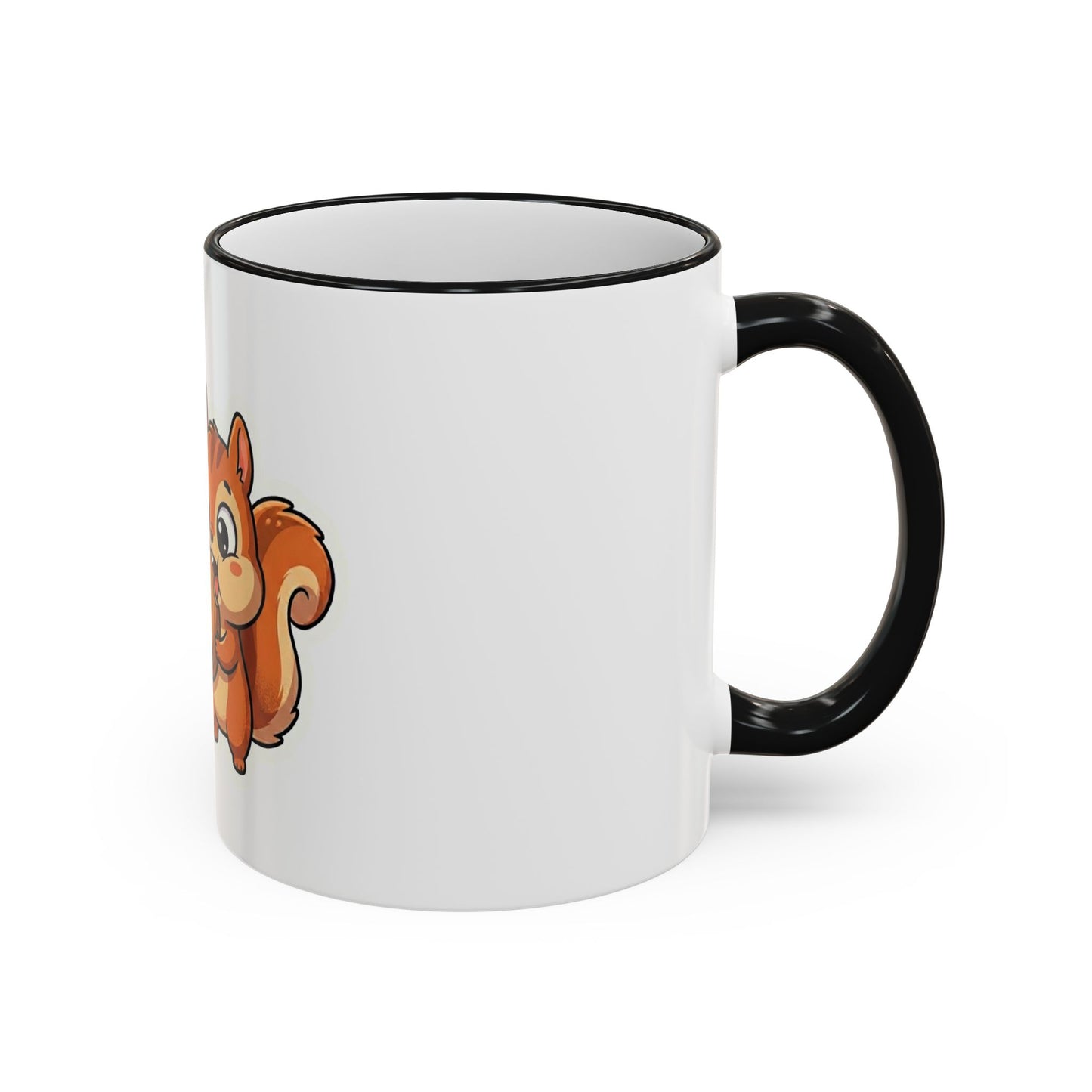 Cute Squirrel 'Wait, is this too much? #adhd_life' Accent Rim Mug (11oz/15oz)