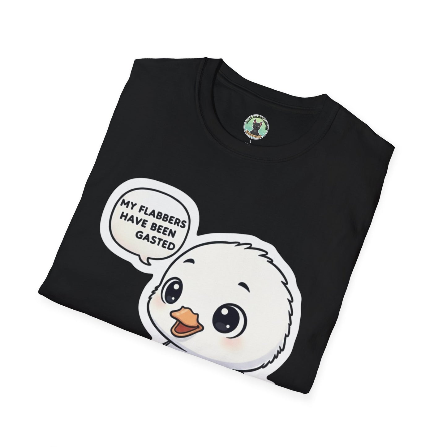 Cute Chick T-Shirt — "My Flabbers Have Been Gasted" Cartoon Tee