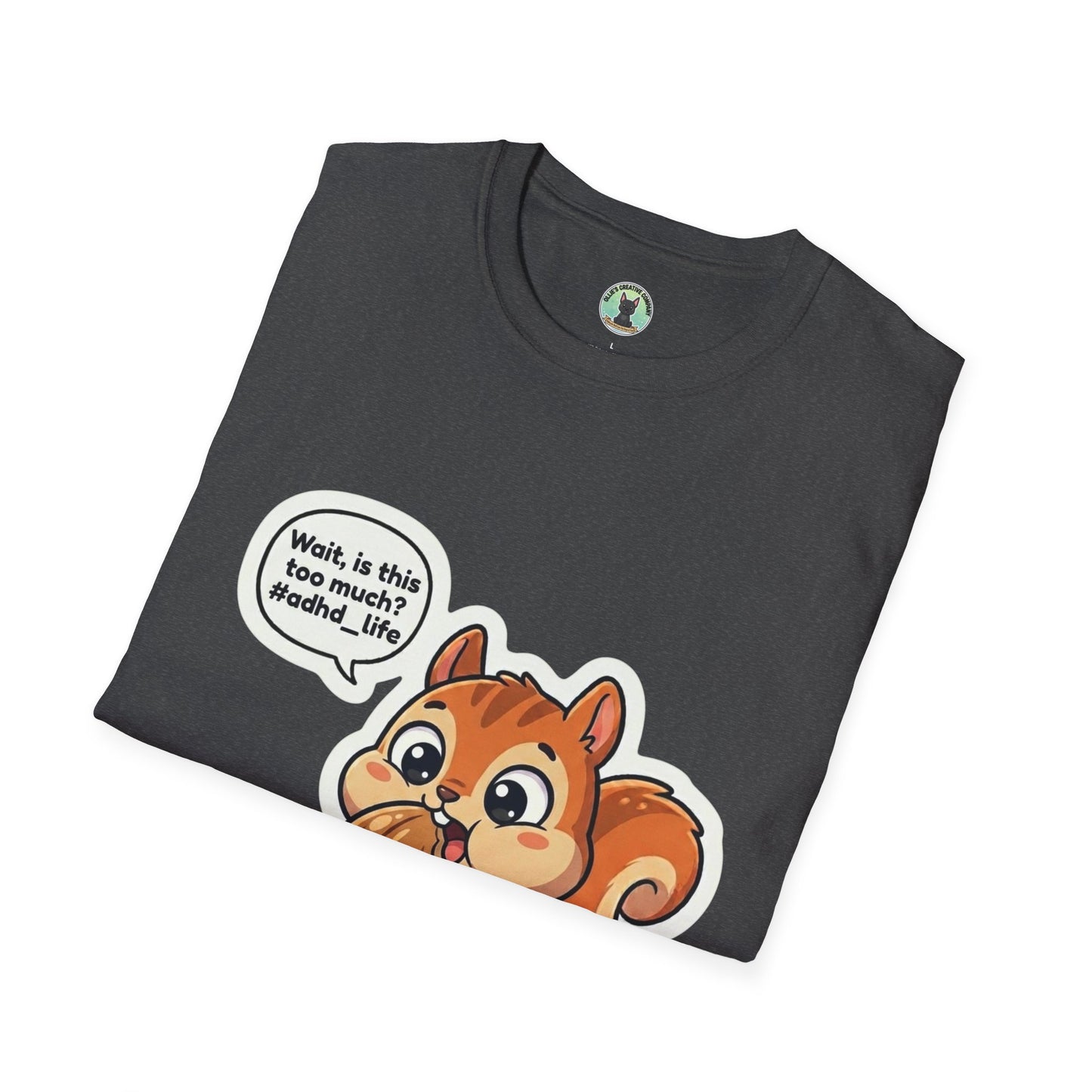 Cute Squirrel Cartoon T-Shirt – "Wait, is this... my stash?" Graphic Tee