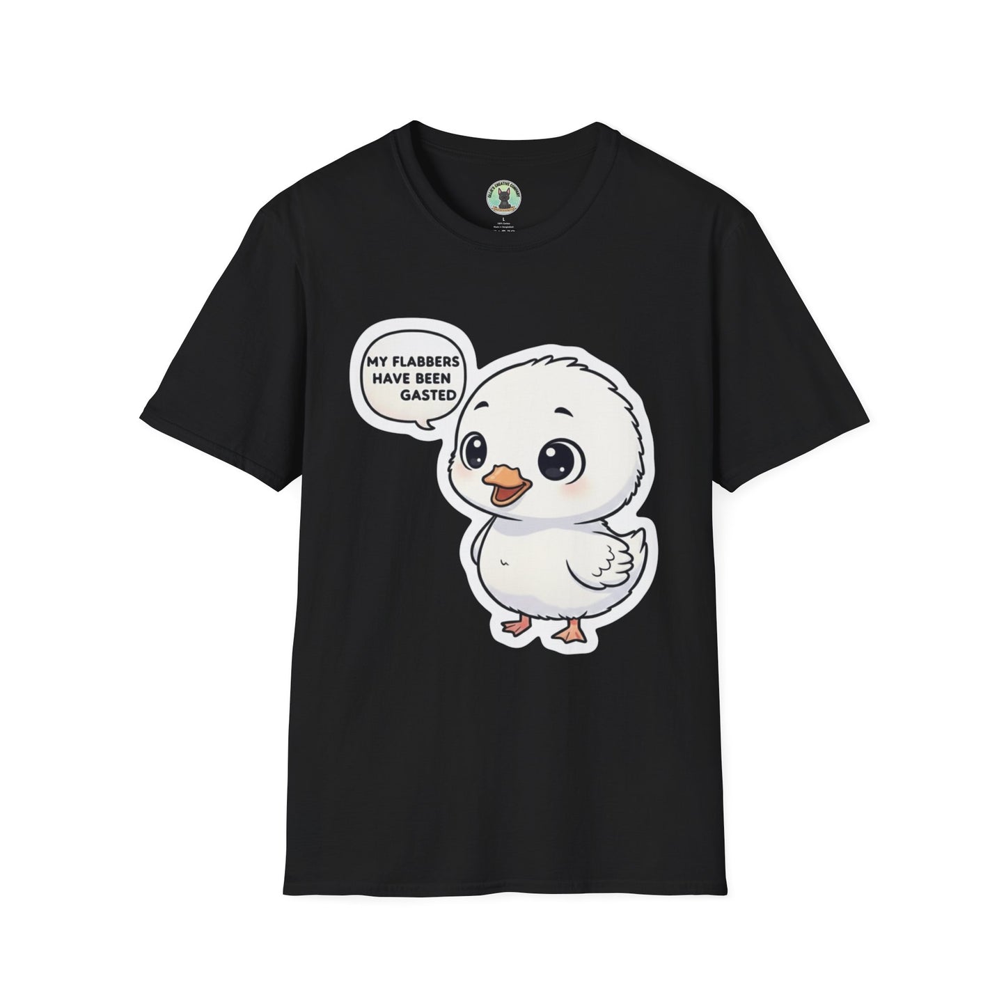 Cute Chick T-Shirt — "My Flabbers Have Been Gasted" Cartoon Tee