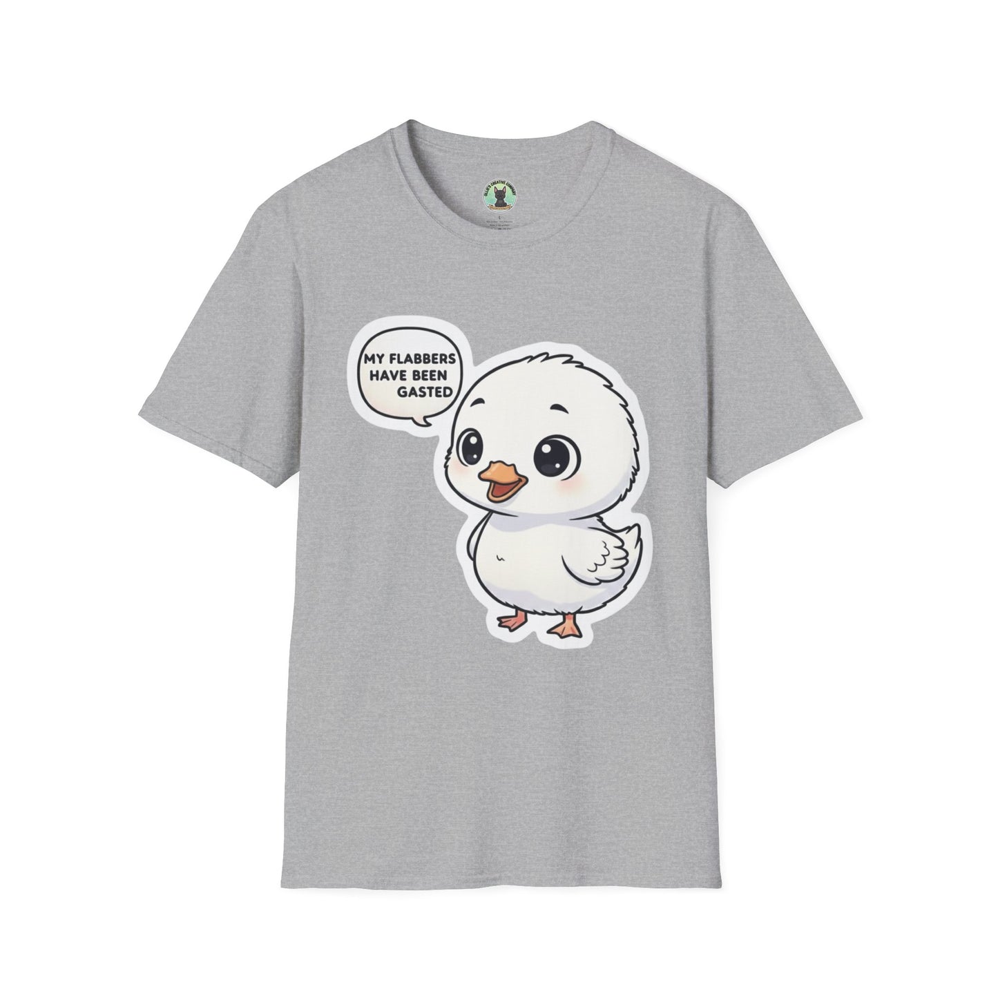 Cute Chick T-Shirt — "My Flabbers Have Been Gasted" Cartoon Tee