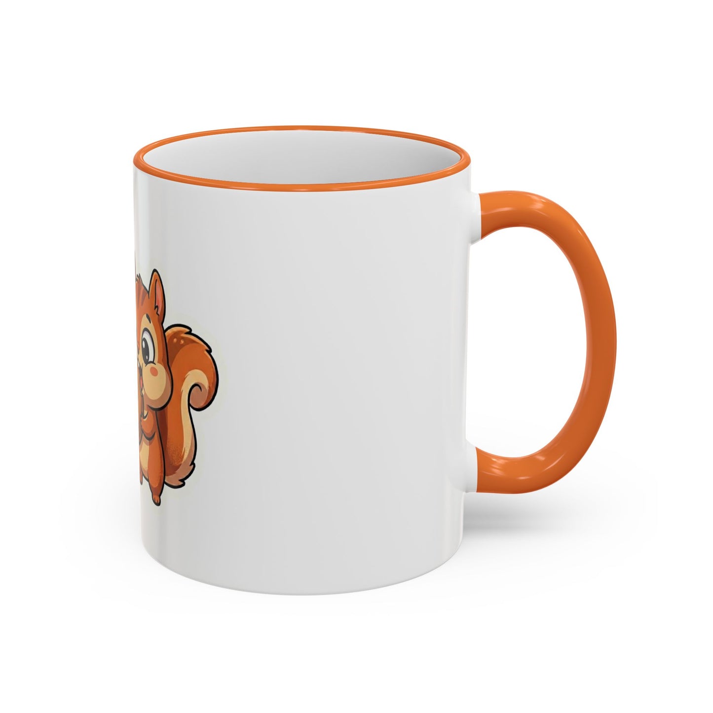 Cute Squirrel 'Wait, is this too much? #adhd_life' Accent Rim Mug (11oz/15oz)