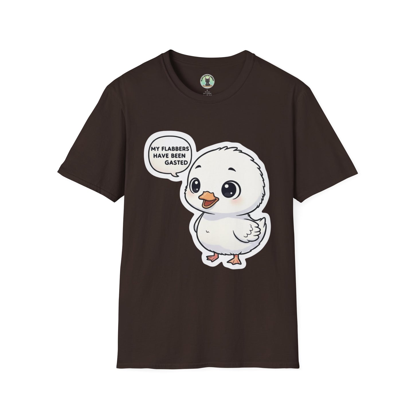 Cute Chick T-Shirt — "My Flabbers Have Been Gasted" Cartoon Tee