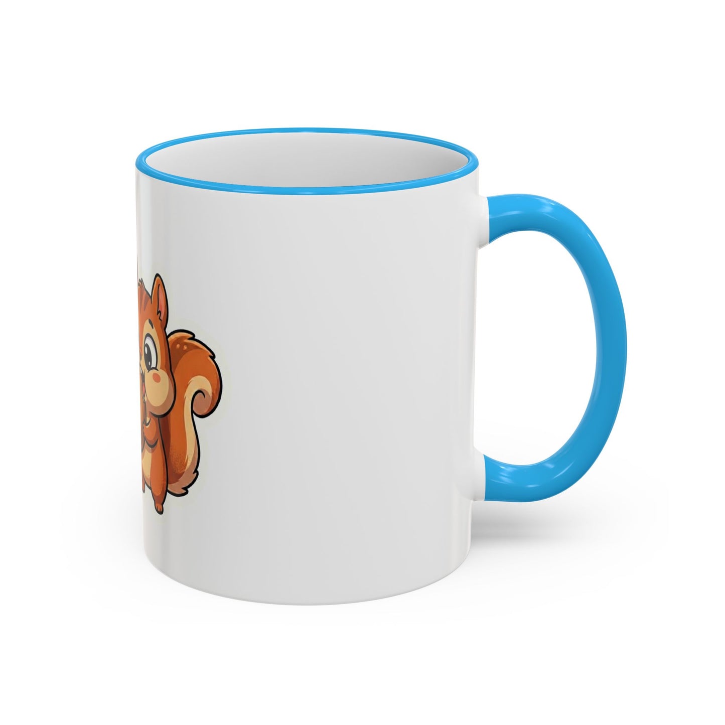 Cute Squirrel 'Wait, is this too much? #adhd_life' Accent Rim Mug (11oz/15oz)