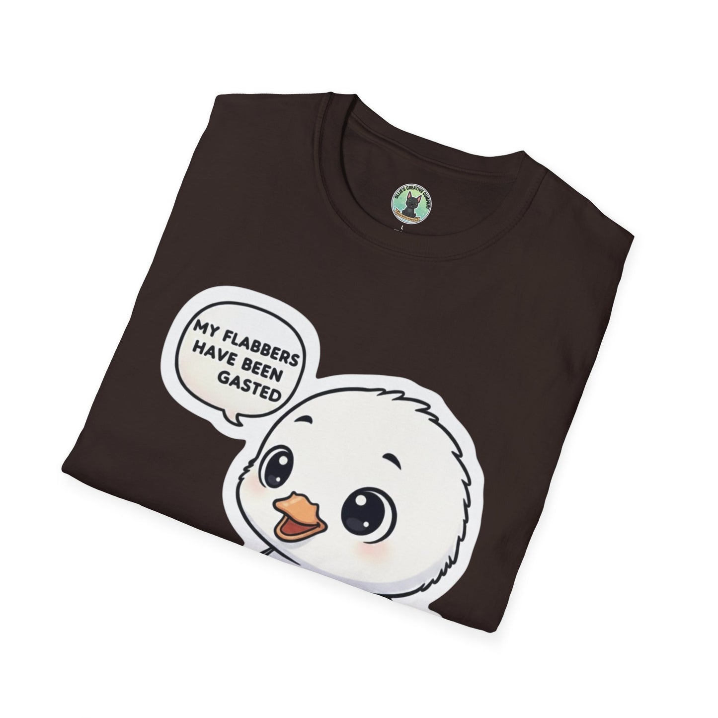 Cute Chick T-Shirt — "My Flabbers Have Been Gasted" Cartoon Tee