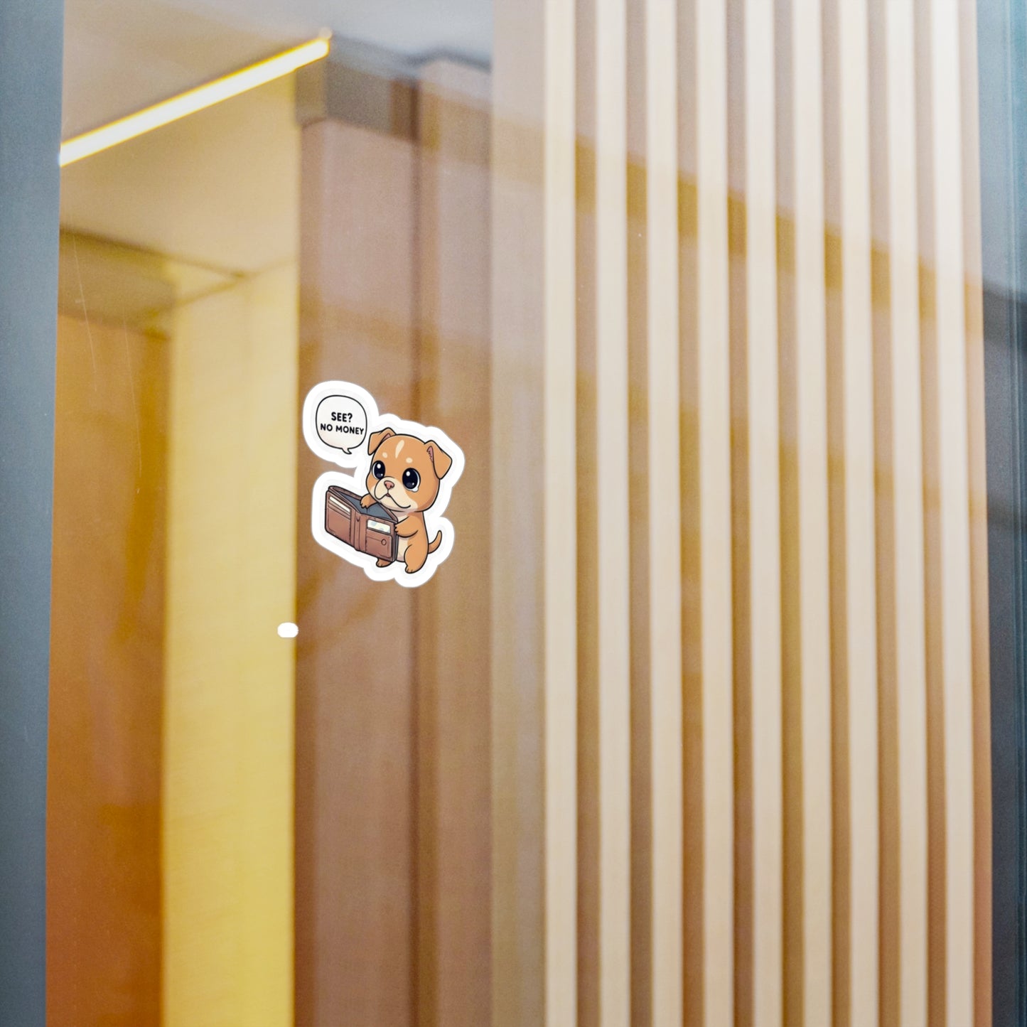 Kawaii Puppy 'See? No Money' Vinyl Sticker