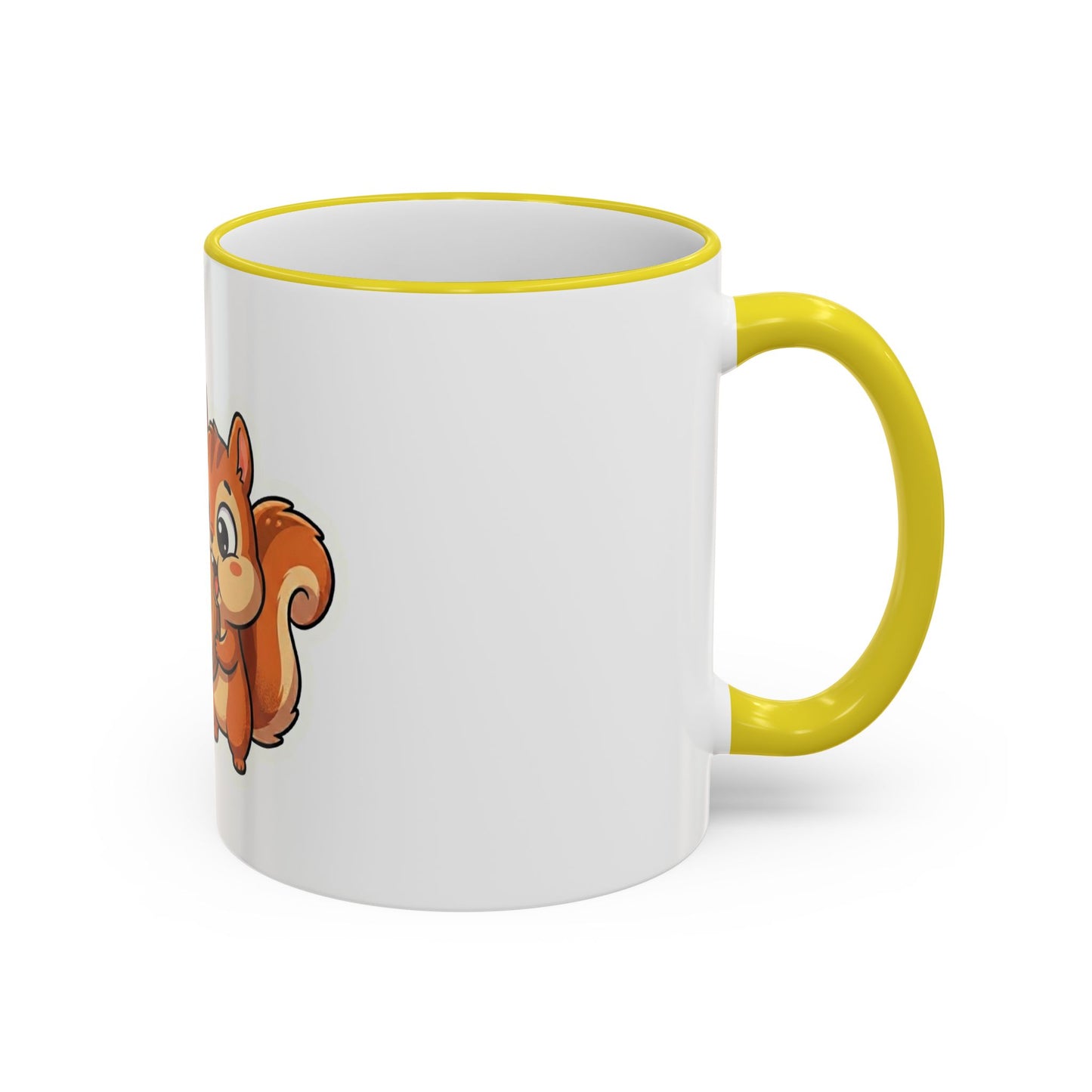 Cute Squirrel 'Wait, is this too much? #adhd_life' Accent Rim Mug (11oz/15oz)
