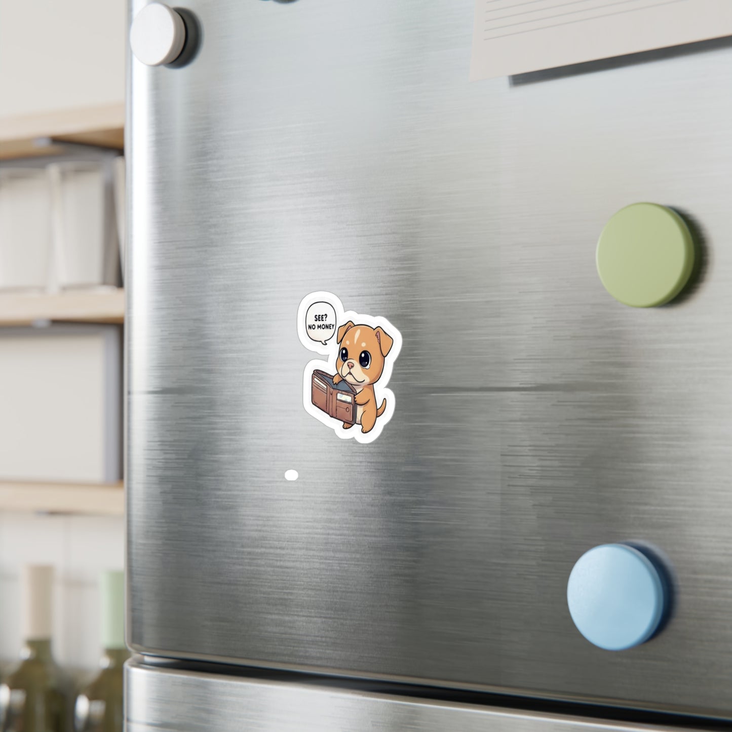 Kawaii Puppy 'See? No Money' Vinyl Sticker