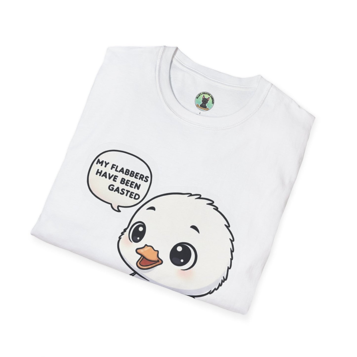 Cute Chick T-Shirt — "My Flabbers Have Been Gasted" Cartoon Tee