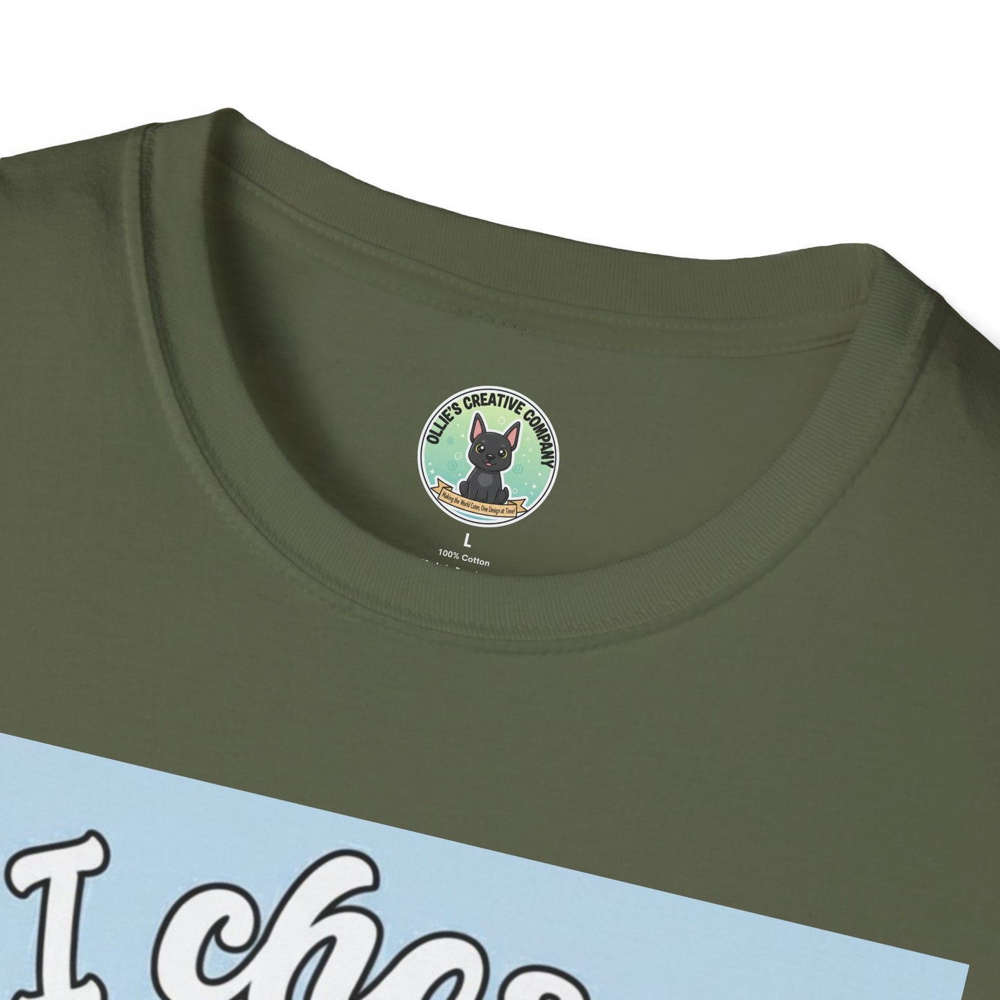 I Chose Violence Cat T-Shirt — Cute Orange Kitty with Baseball Bat